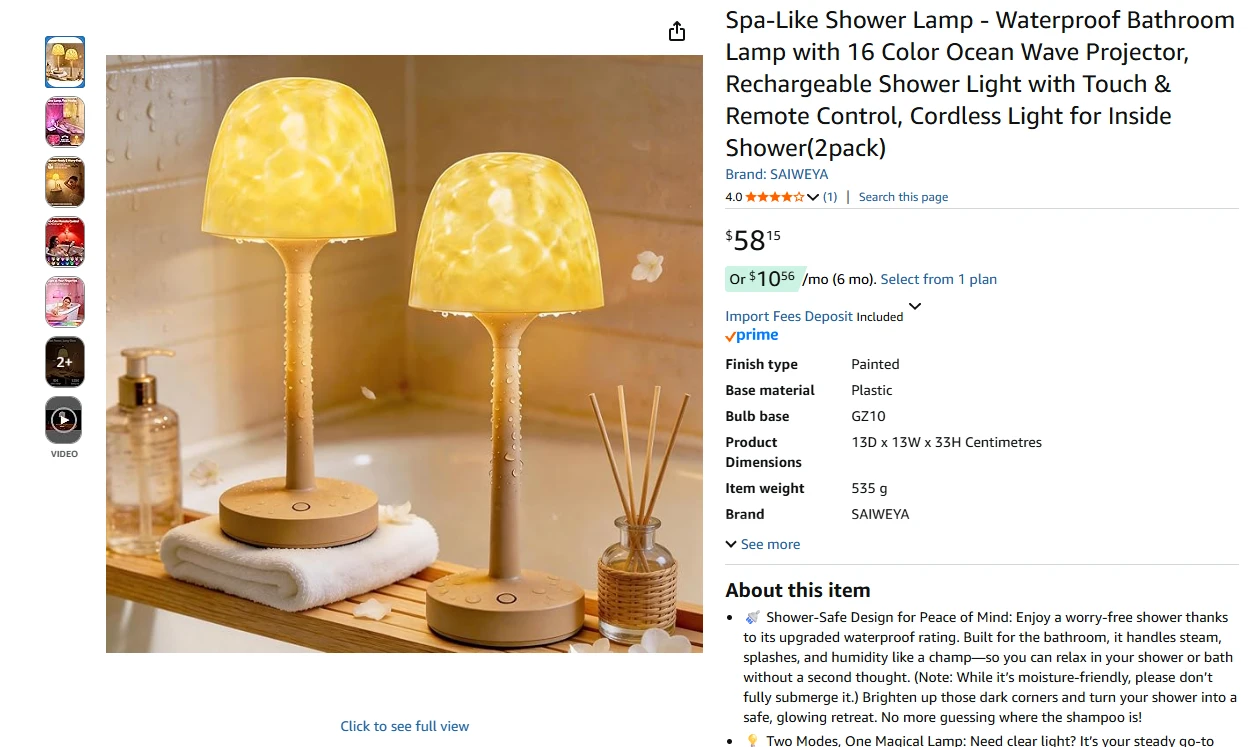 Rechargeable Shower Lamps Spa Lights 2 Pack - photo 2