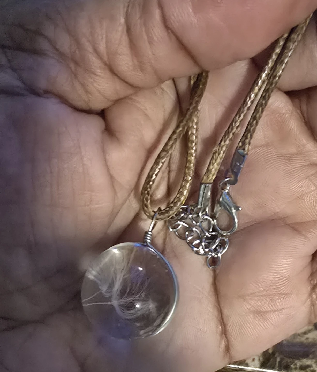 Glass Dandelion Seed Pendant Necklace