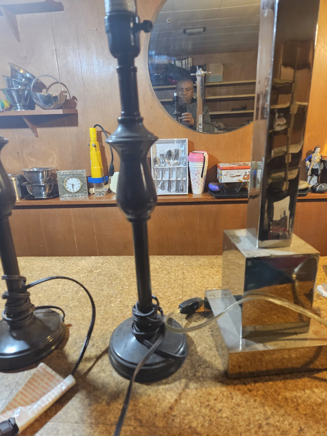 Brass and Black Table Lamps (Set of 2) - photo 4