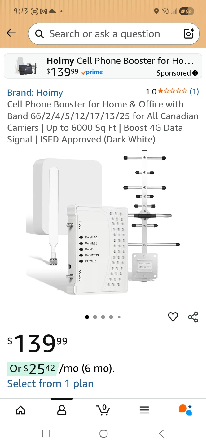 Cell Phone Booster for Home & Office - 6000 sq ft Coverage