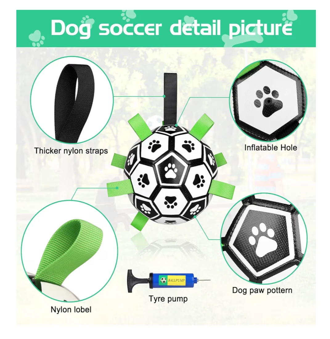 CHUKCHI Dog Soccer Ball with Straps Interactive Toy (8 inch) - photo 2