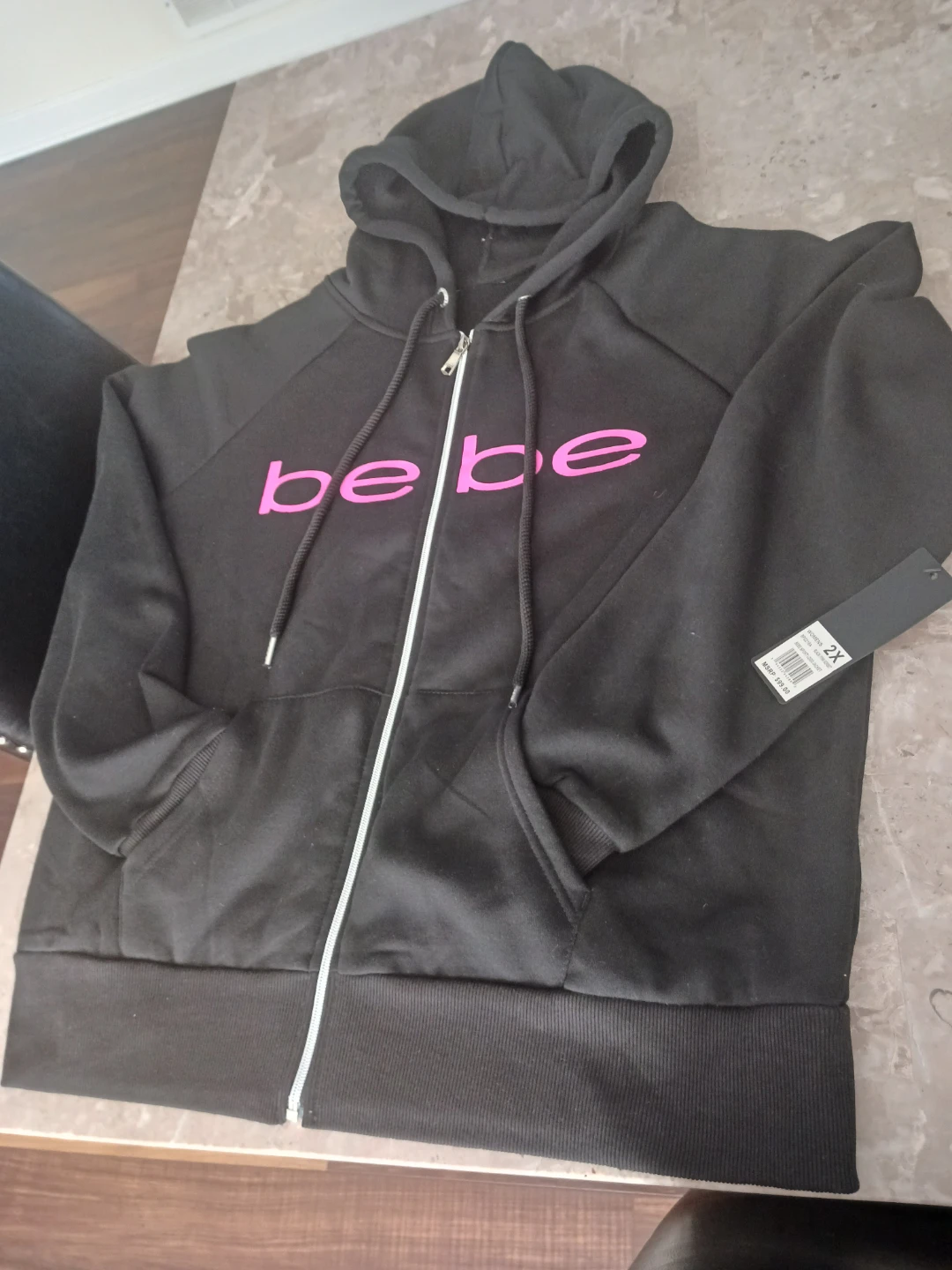 Bebe Black Zip-Up Hoodie - photo 2
