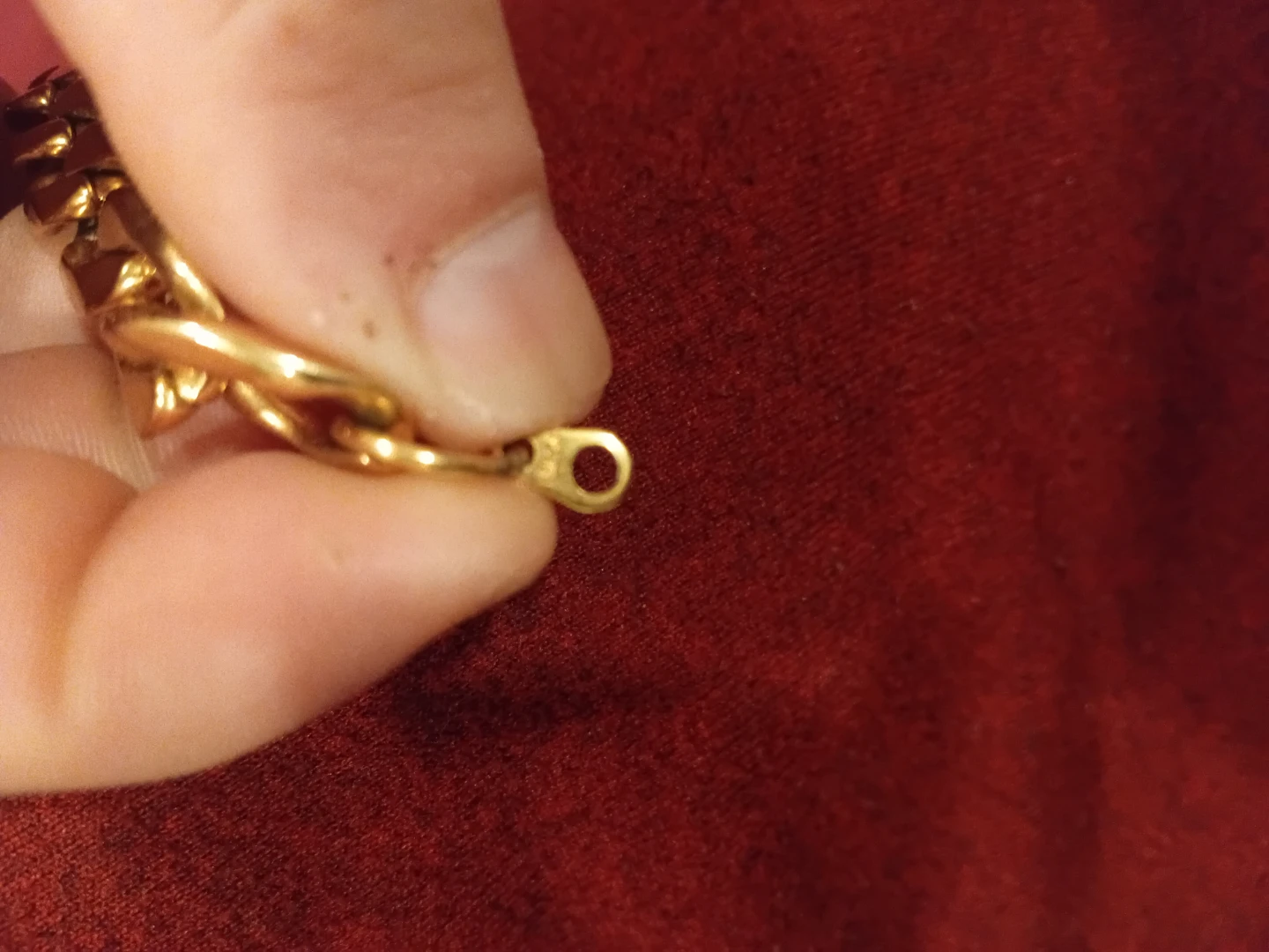Gold coloured cuban link chain necklace - photo 2