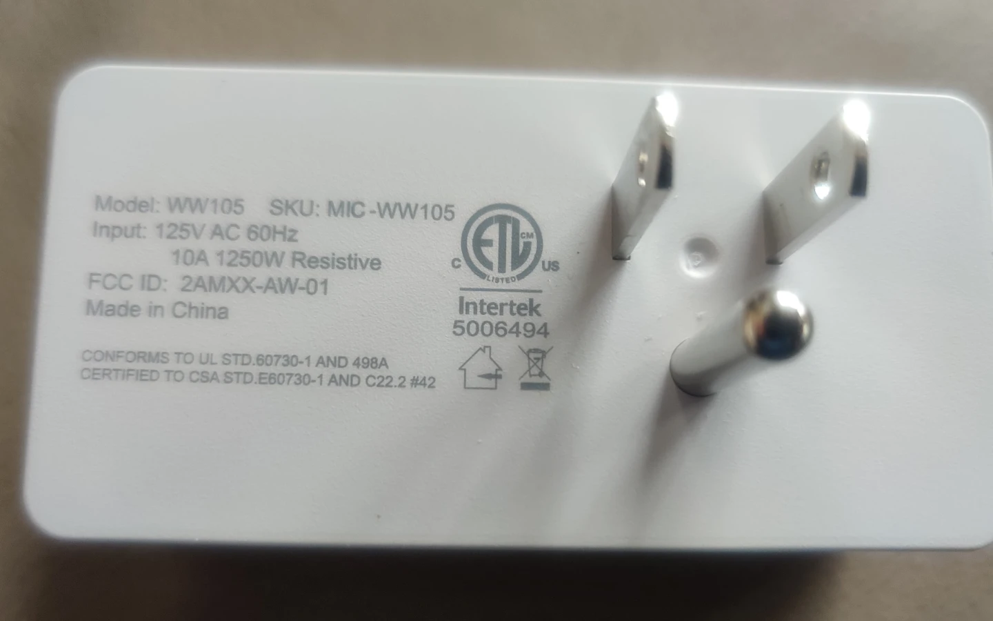 Merkury Innovations Smart Plug WW105 - photo 2