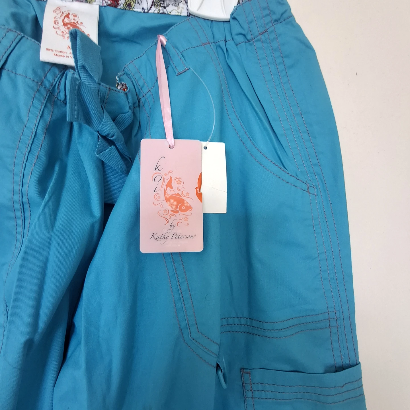 Teal  Blue scrub Pants - Size M - photo 2