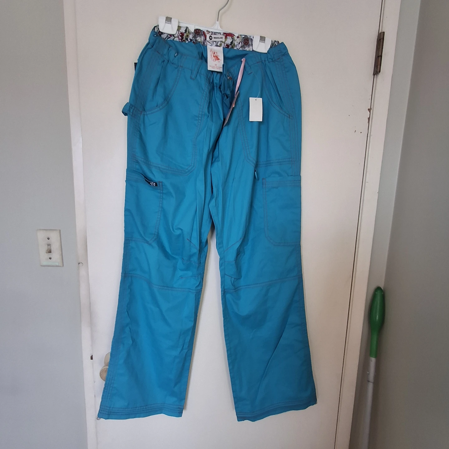 Teal  Blue scrub Pants - Size M