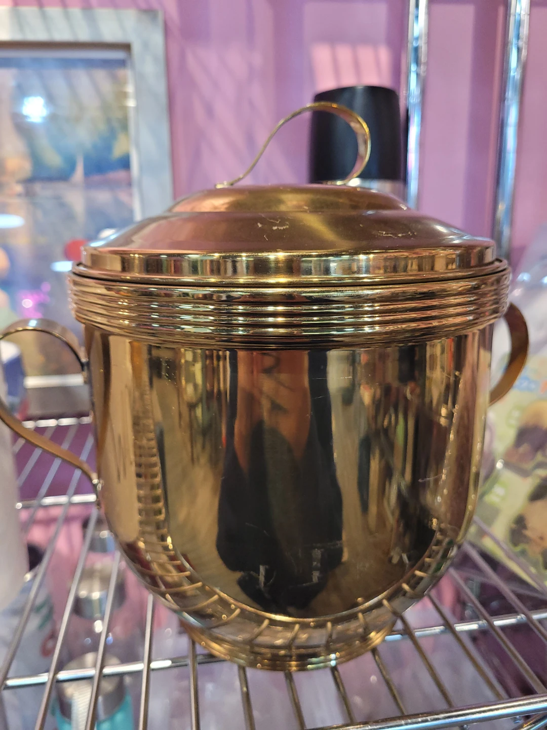 Vintage Brass Sugar Bowl with Lid