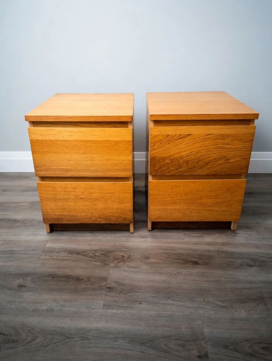 2 x Wooden Nightstands / Side Tables