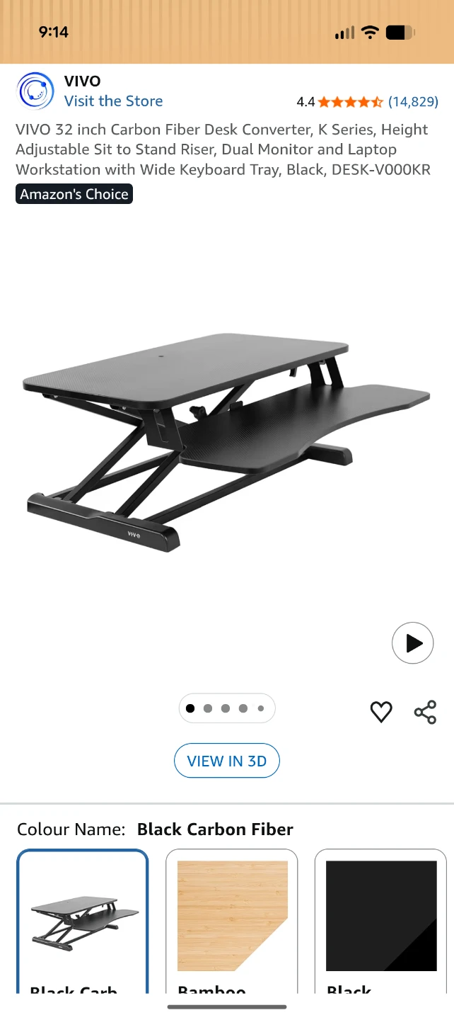 VIVO 32 inch Carbon Fiber Standing Desk Converter - photo 5