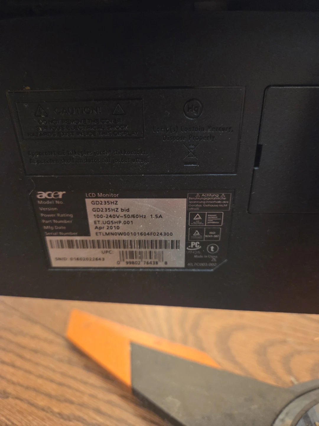 Acer GD235HZ 23.5" LCD Monitor - photo 2