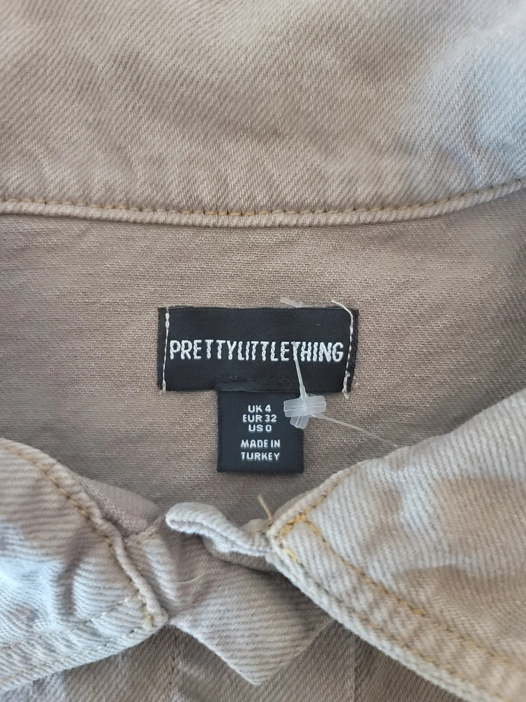 Pretty Little Thing Cropped Utility Denim Jacket Sz 0 Cotton - photo 2