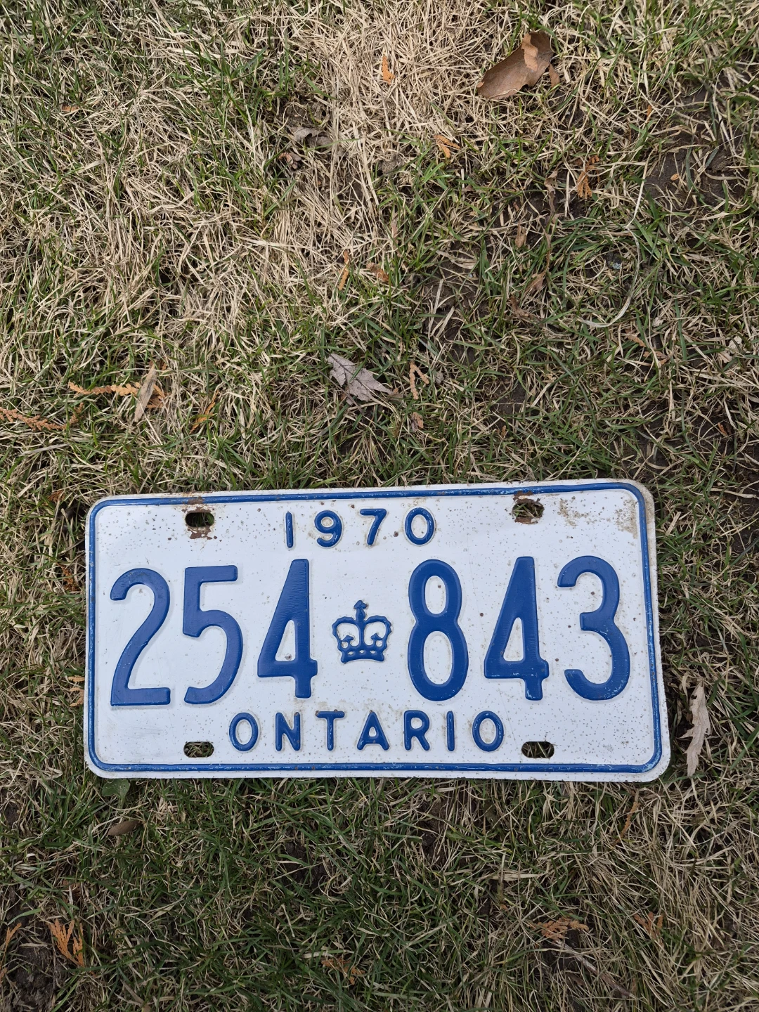 1970 Ontario License Plate 254-843