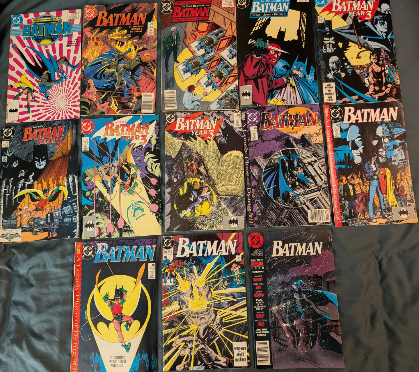 Lot of 13 Batman Comic Books # 415 and up.