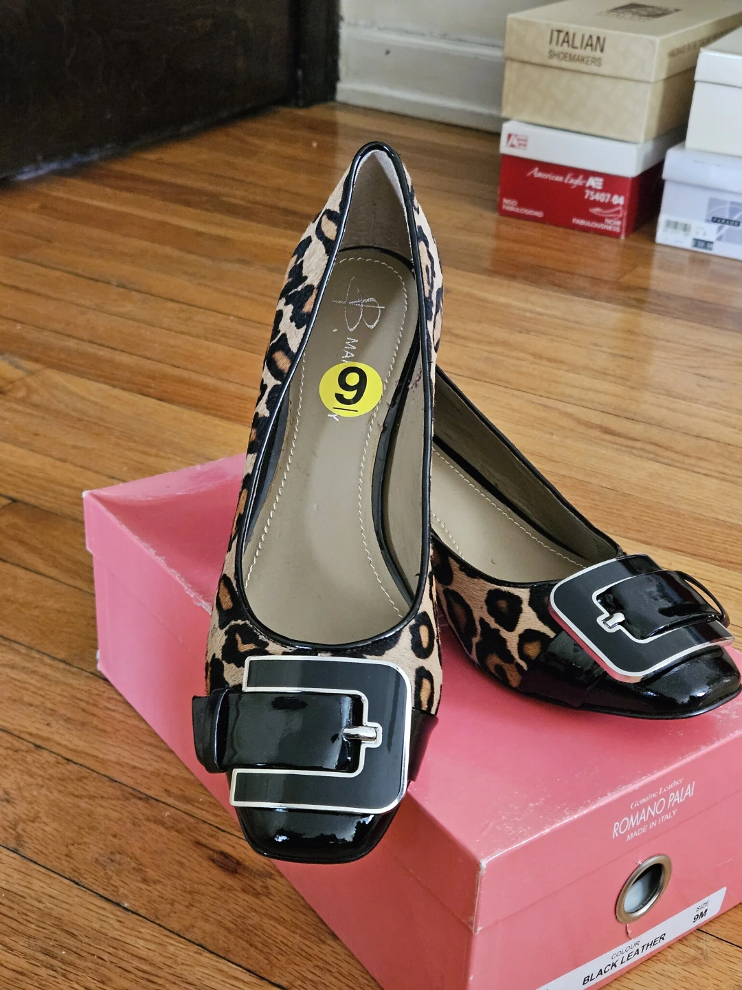 Romano Palai Leopard Print Women's Heels Size 9