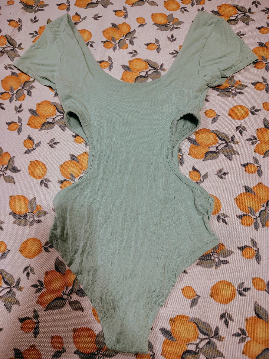 Mint Green Cut-Out Bodysuit - small-medium
