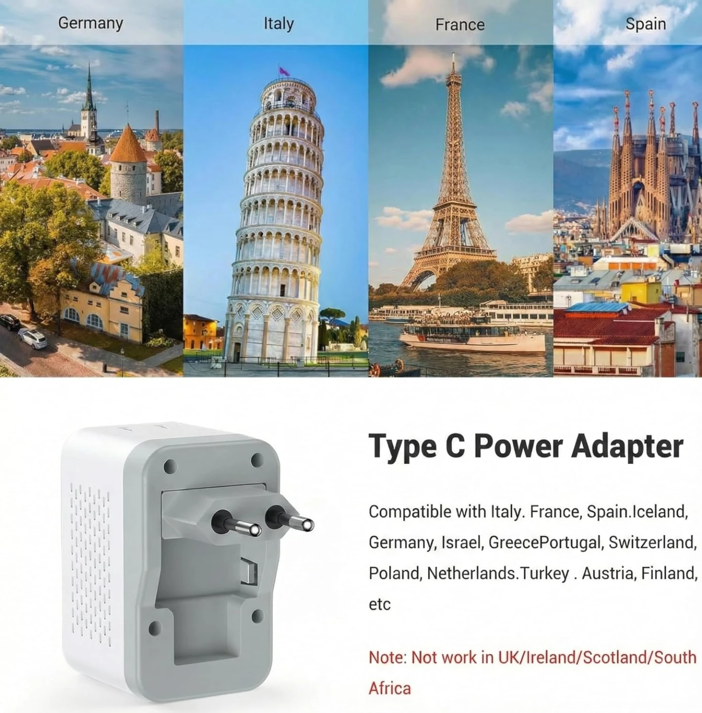Travel Adapter 220V to 110V Voltage Converter New in Box - photo 4