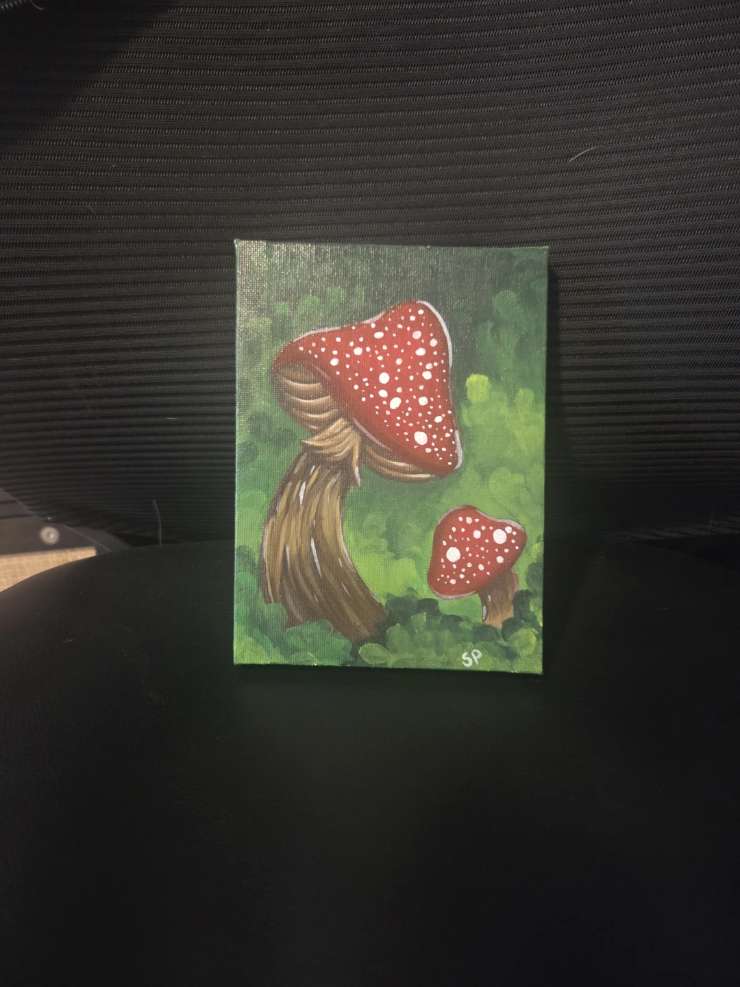 Hand-Painted "Fly Agaric" Mushroom Canvas Art