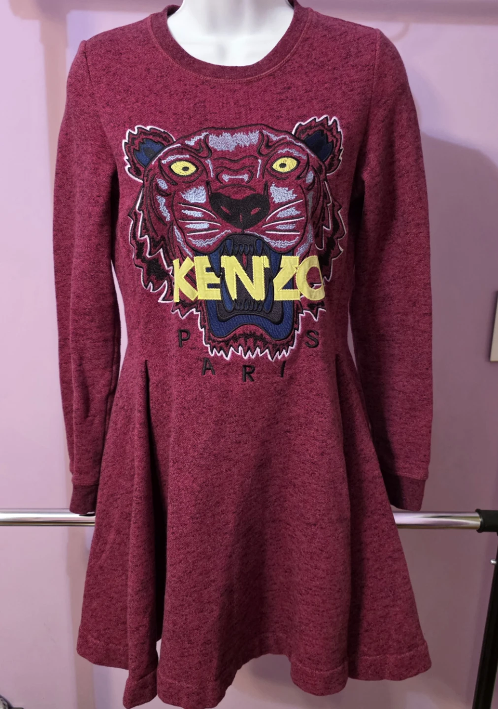 Kenzo Paris Tiger Embroidered Dress XS