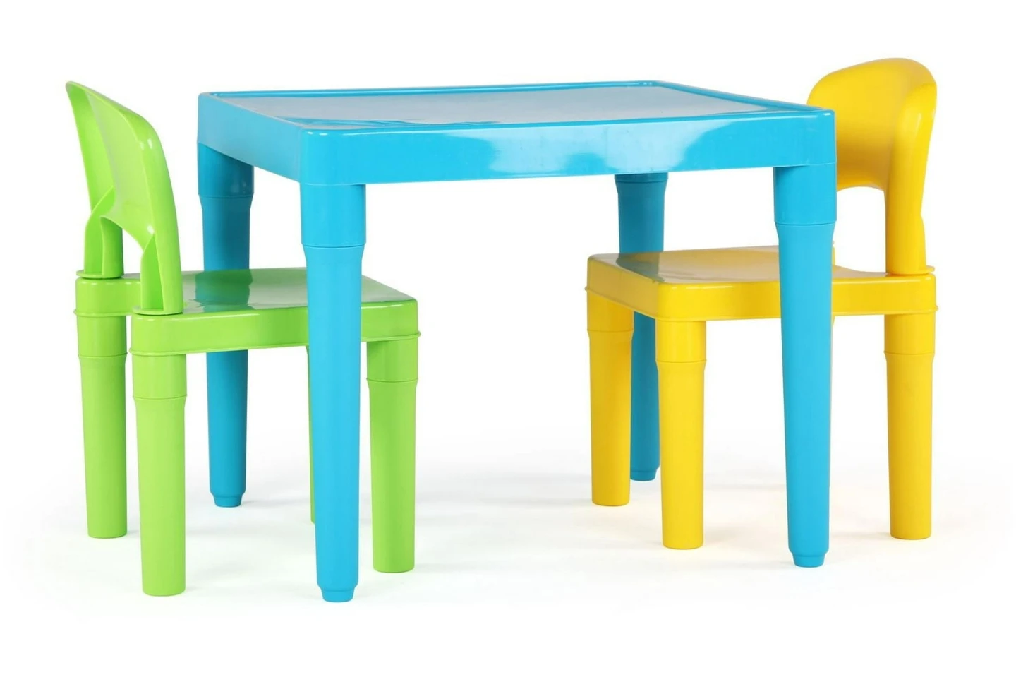 Kids Plastic Table and Chairs Set - Blue, Green, Yellow - photo 4
