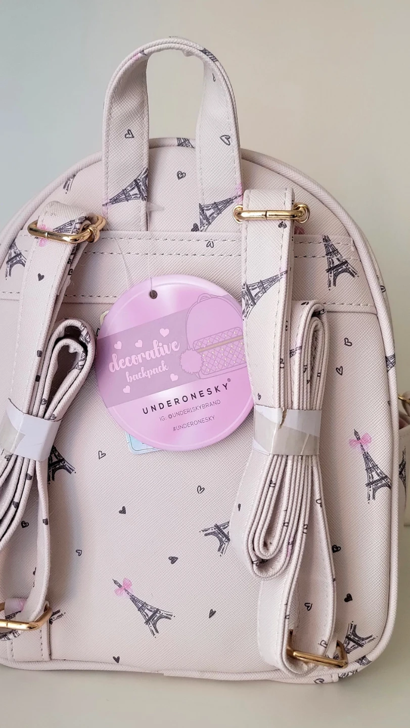 🆕️ Girls Mini Backpack Pink Paris Eiffel Tower (NWT) - photo 5