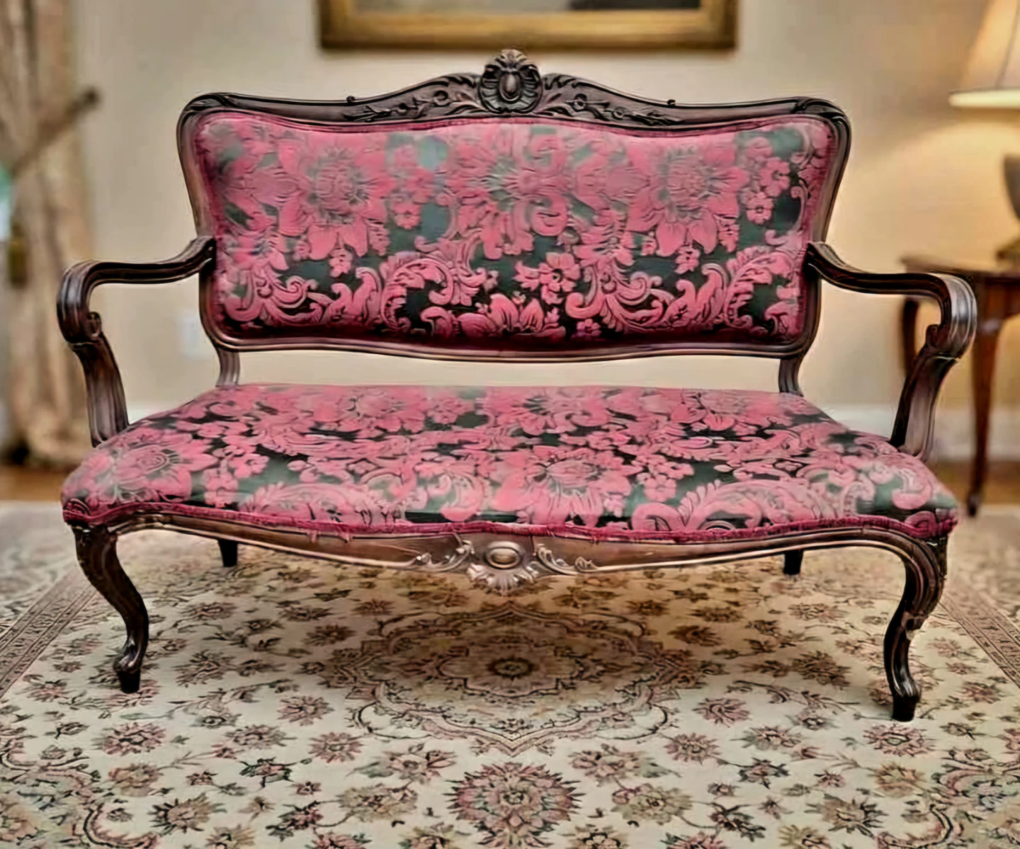 Antique 2 Seater Setee Floral Design Couch (Delivery Available) - photo 2