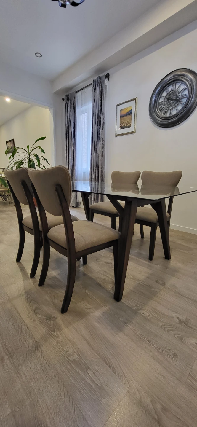 Glass Top Dining Table with 4 Chairs - photo 2