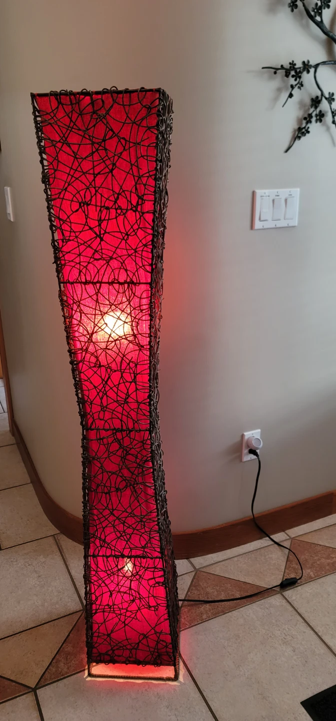 Tall Red Woven Floor Lamp - photo 3