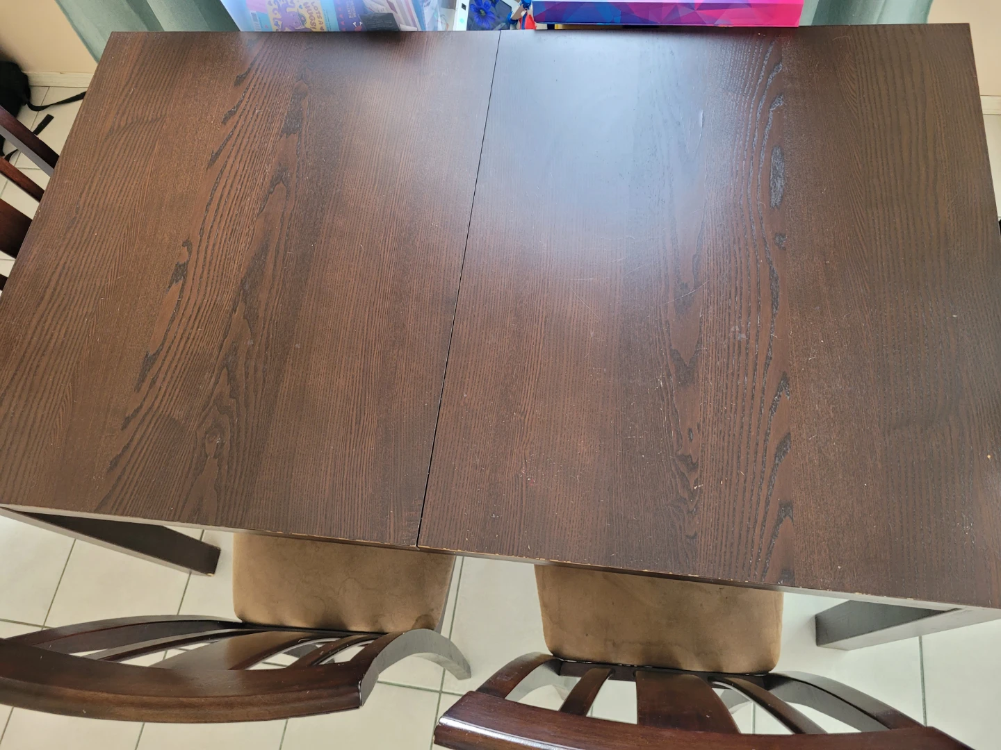 Dark Wood Dining Table Set with 6 Chairs - photo 2