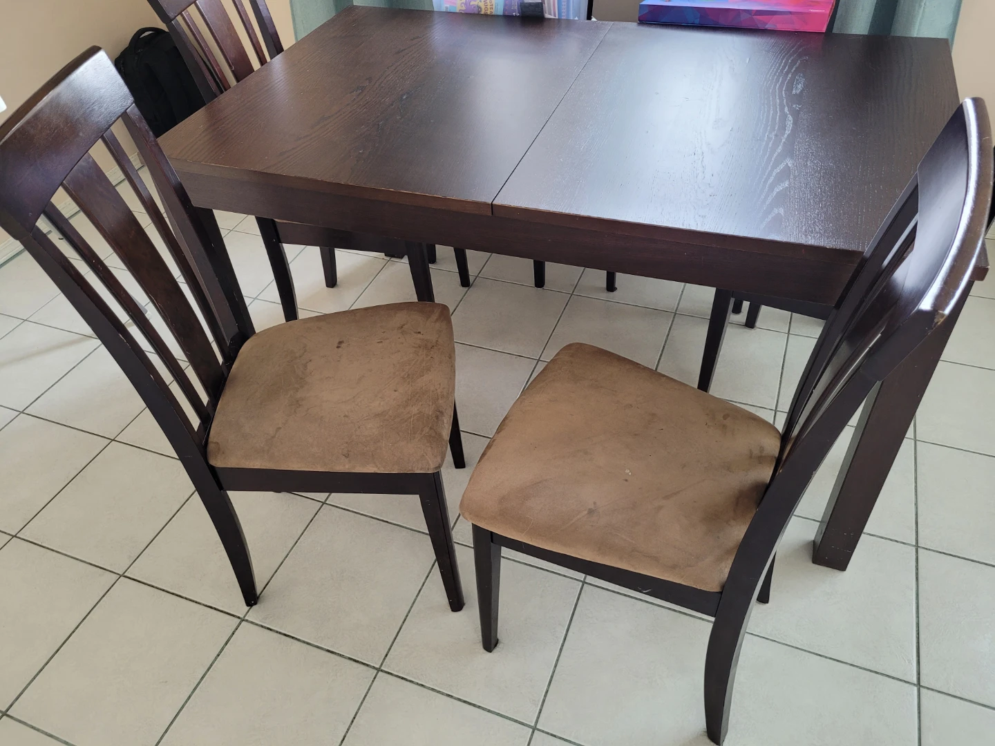 Dark Wood Dining Table Set with 6 Chairs - photo 3