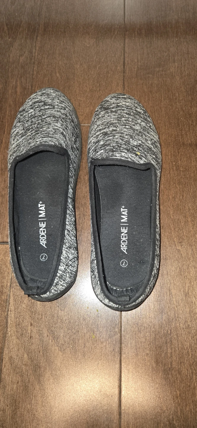 Ardene Mat+ Grey Knit Slip-On Shoes - Size 7