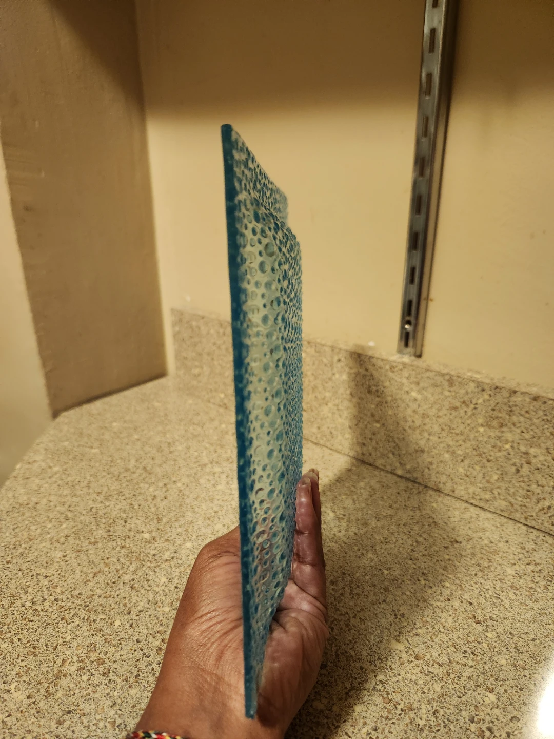 Blue Textured Glass Square Plate - photo 2