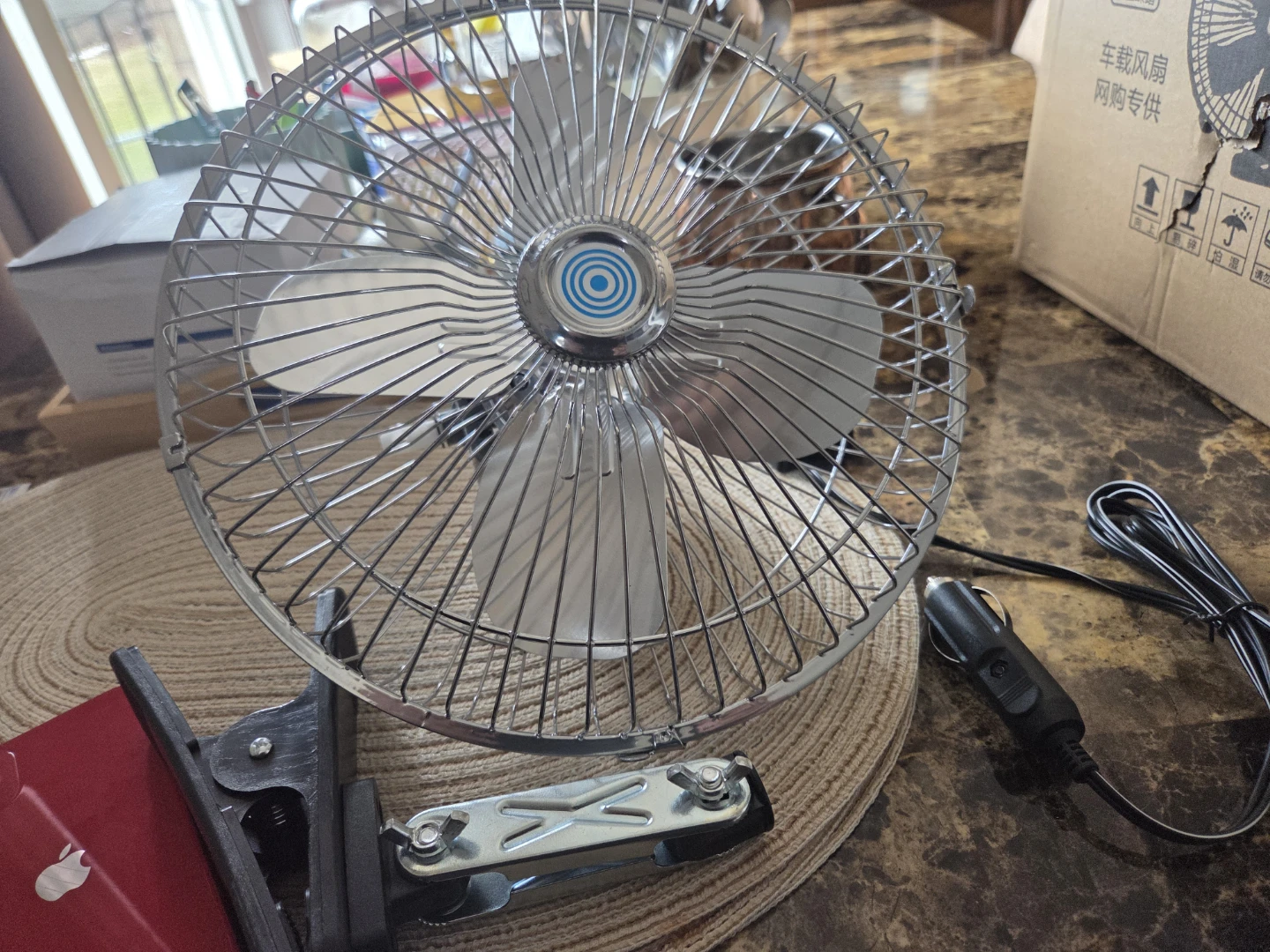 DC 12V 8" fan 4 blades for Car Truck RV  with Lighter Plug