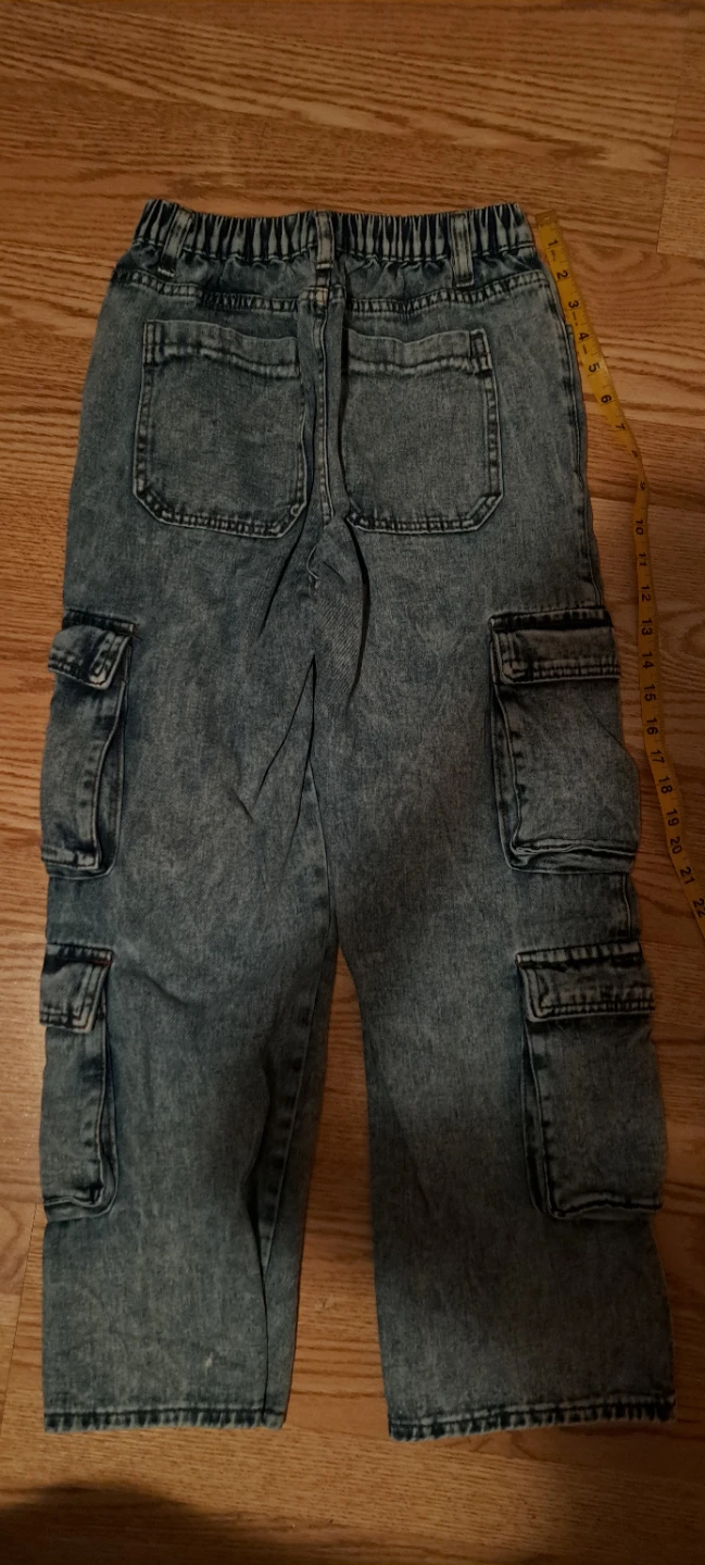 Acid Wash Cargo Baggy Jeans - photo 2