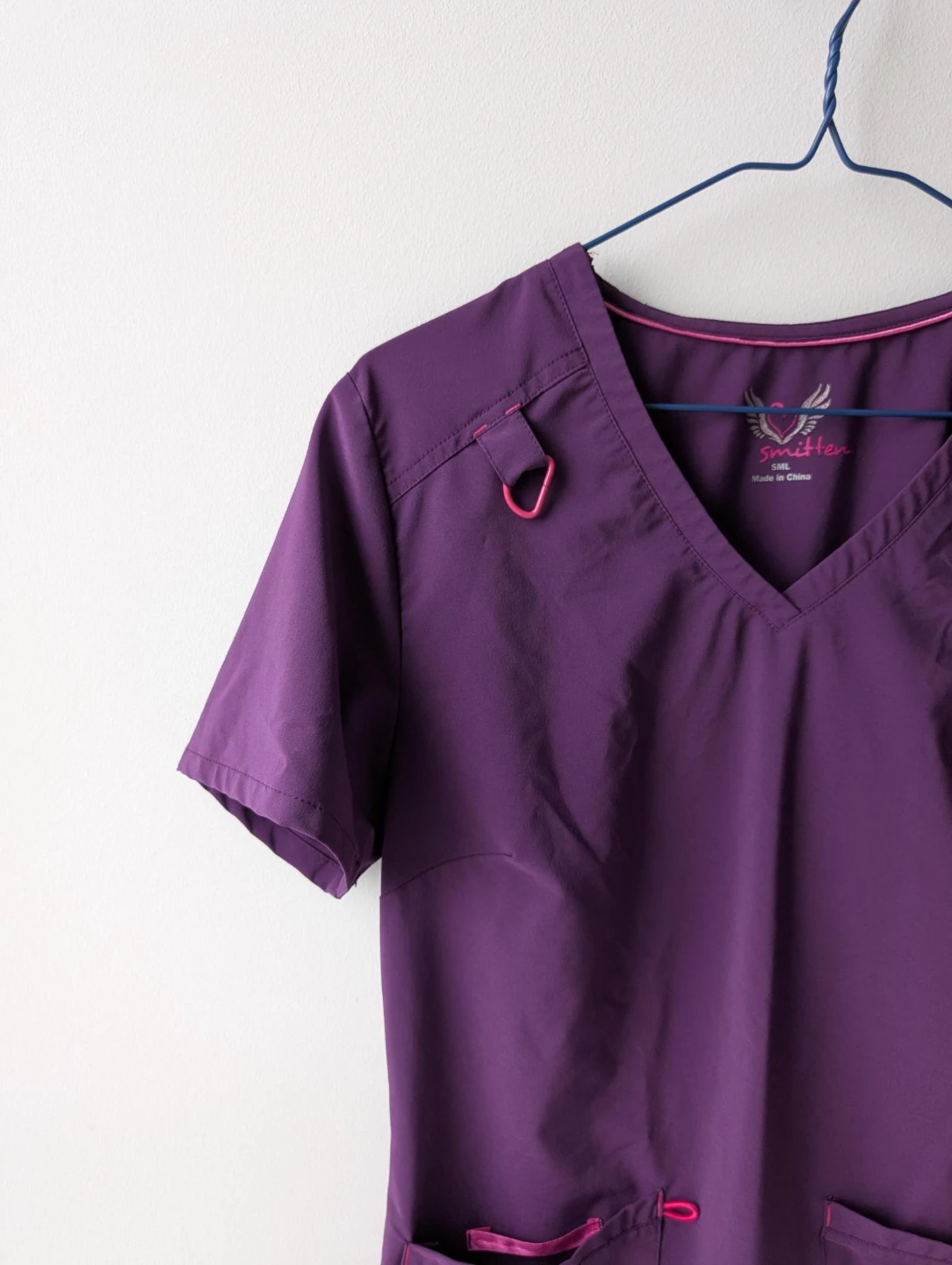 Xs Purple V-Neck Scrub Top