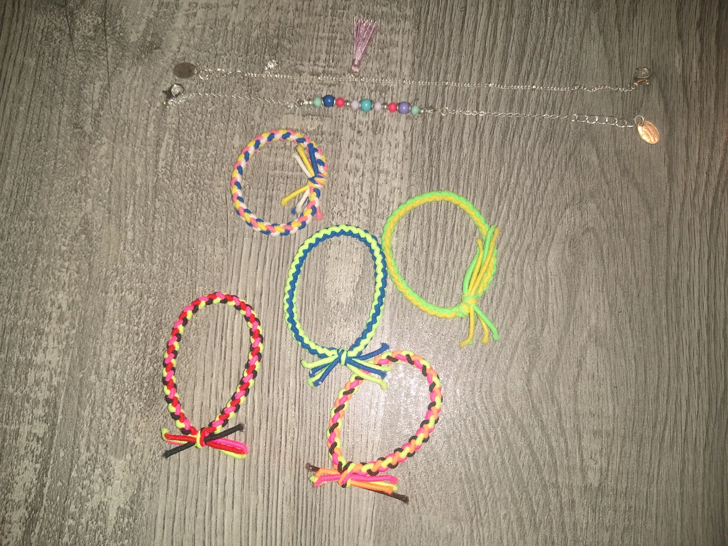 Colourful Friendship Bracelet Set/ Elastics with Ankle Bracelets - photo 2