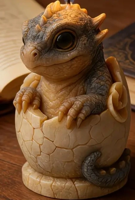 Bougie dragon bébé dans un oeuf