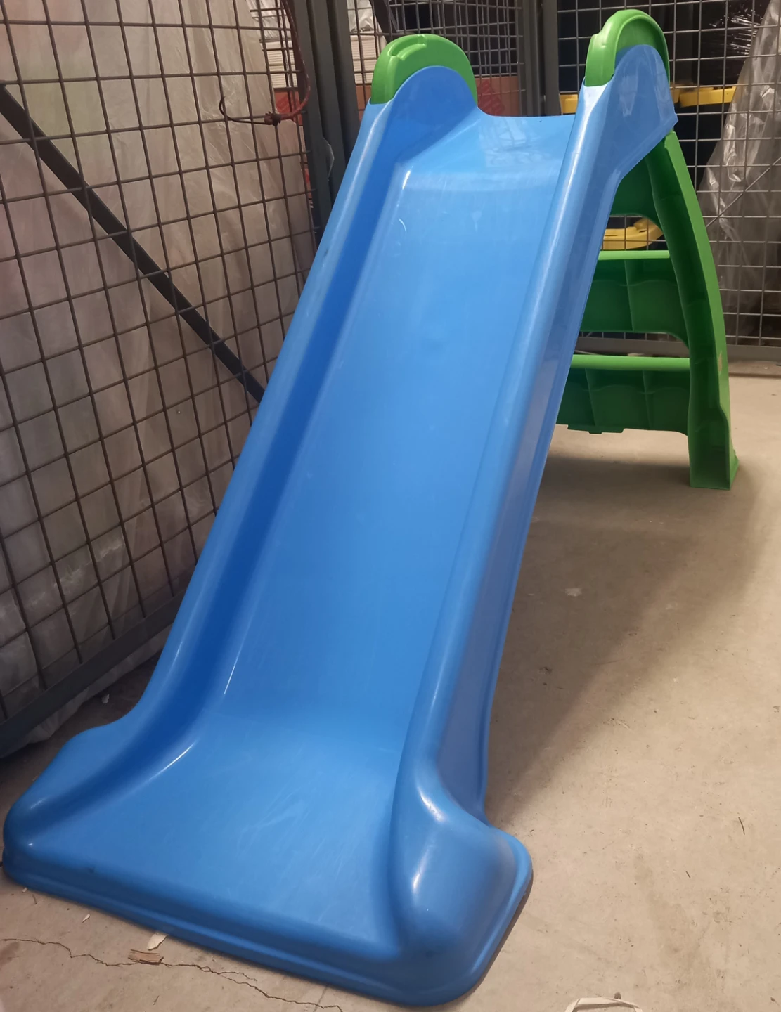 Blue and Green Plastic Toddler Slide