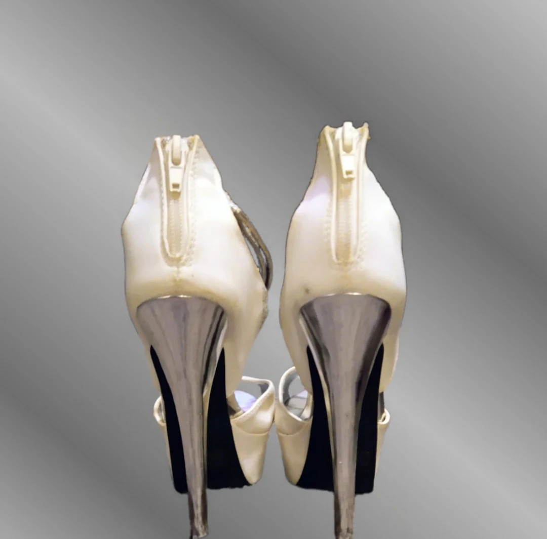 White Charlotte Russe Platform Heels size 6 - photo 4