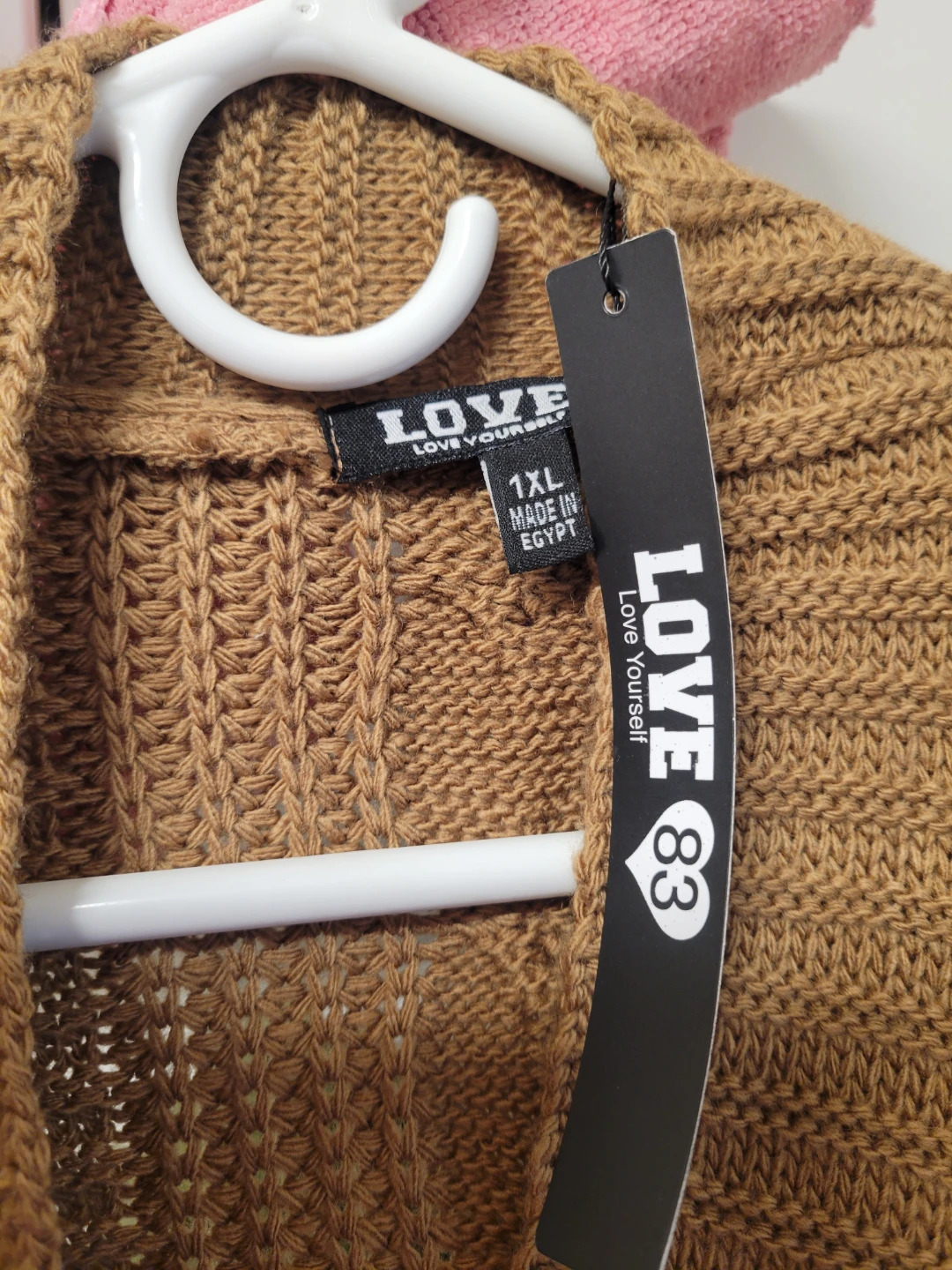 LOVE 83 Women's 1XL Brown Cable Knit Cardigan - photo 2