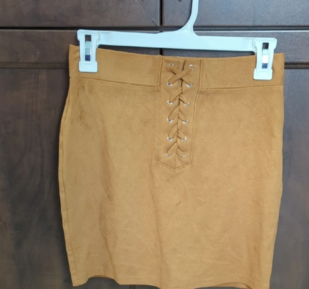 Forever 21 Suede Lace-Up Mini Skirt - Size M