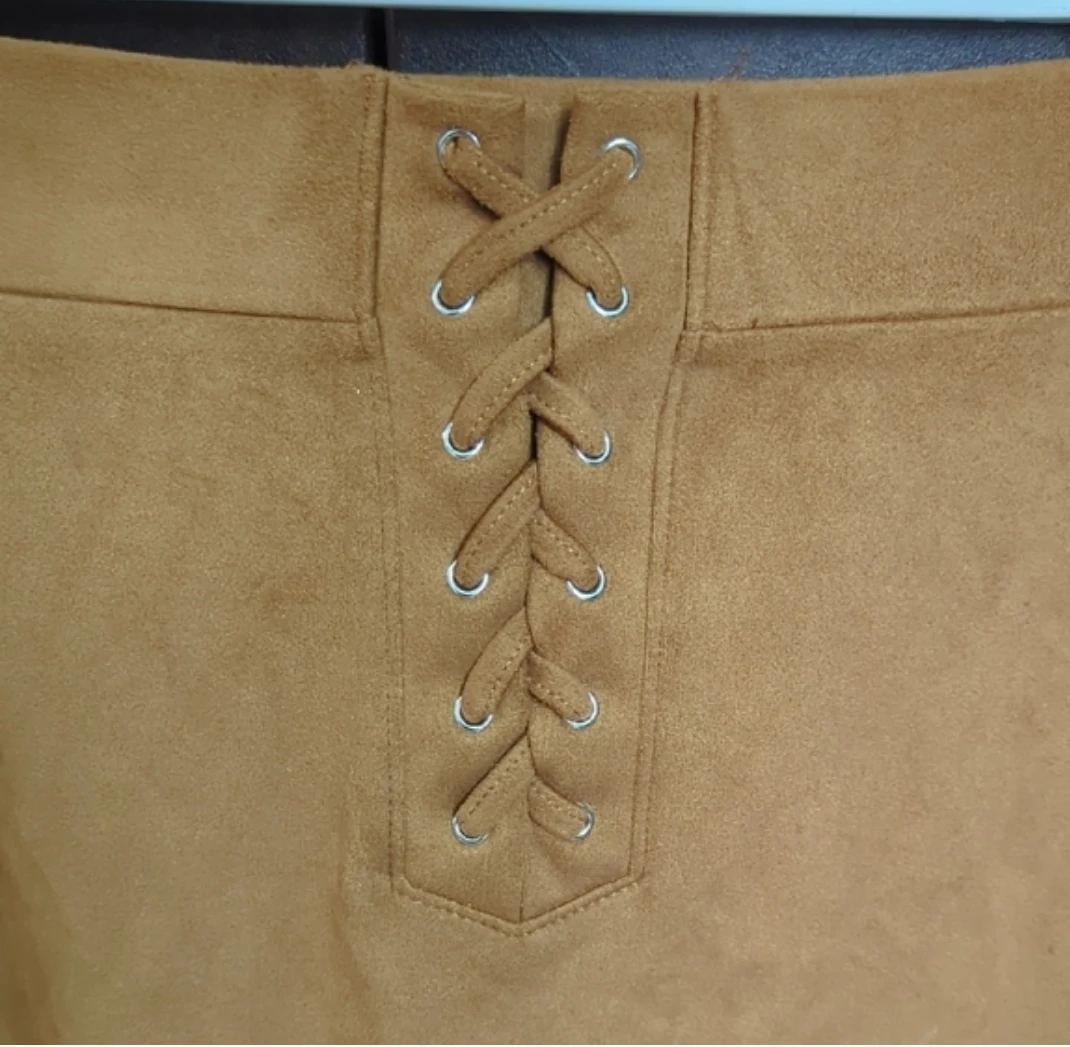 Forever 21 Suede Lace-Up Mini Skirt - Size M - photo 2