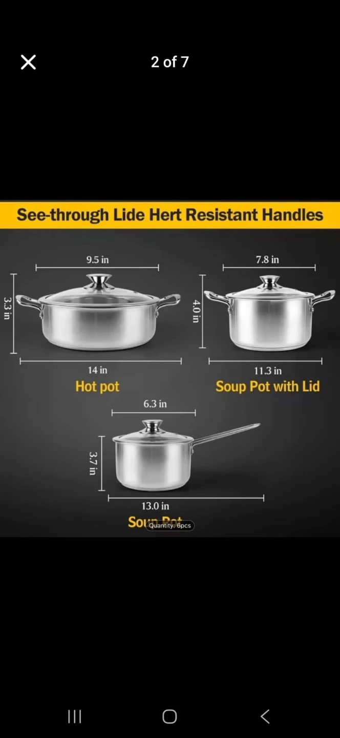 6-Piece Stainless Steel Cookware Set - photo 3