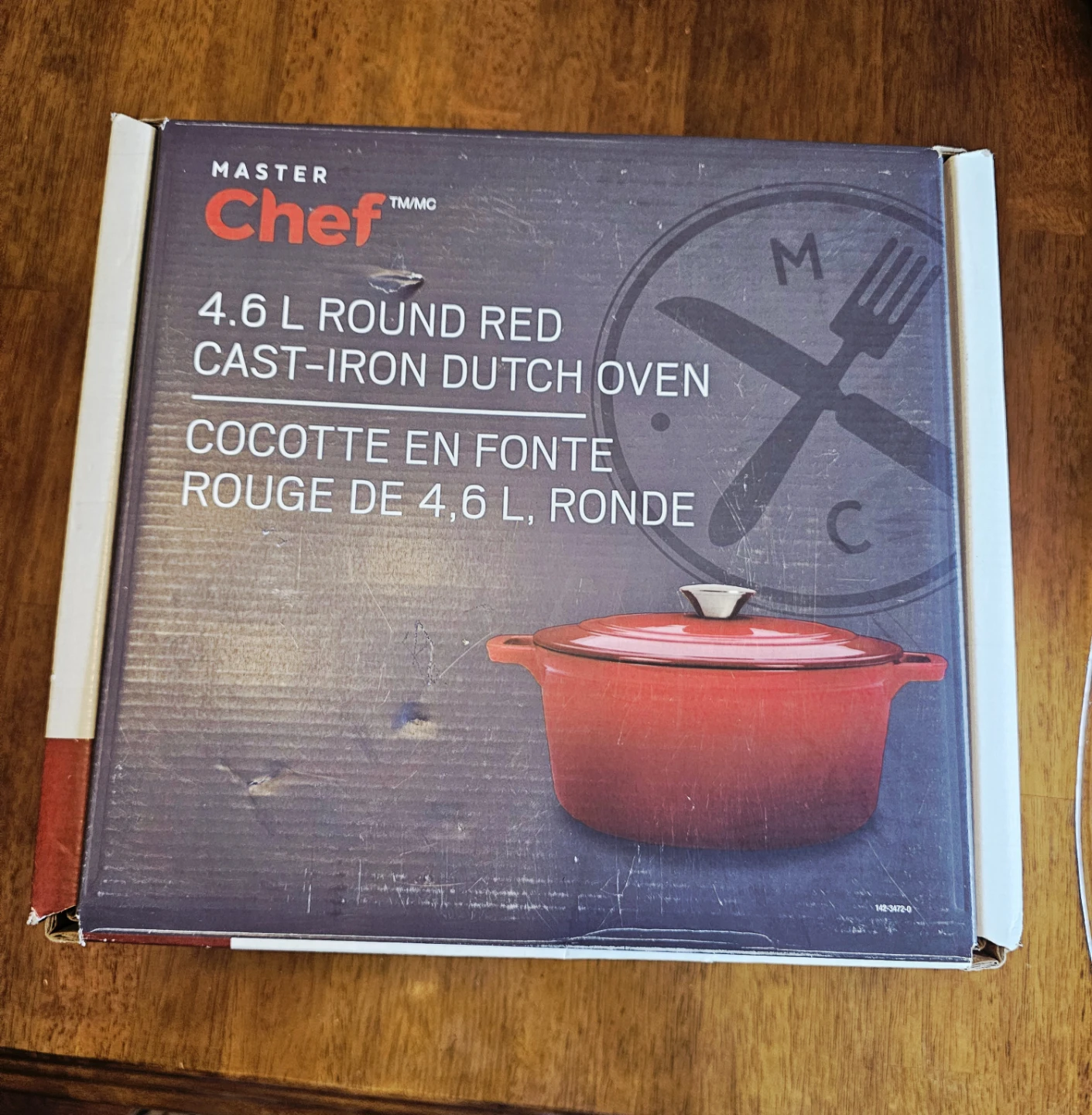 Master Chef 4.6L Round Red Cast-Iron Dutch Oven - photo 2