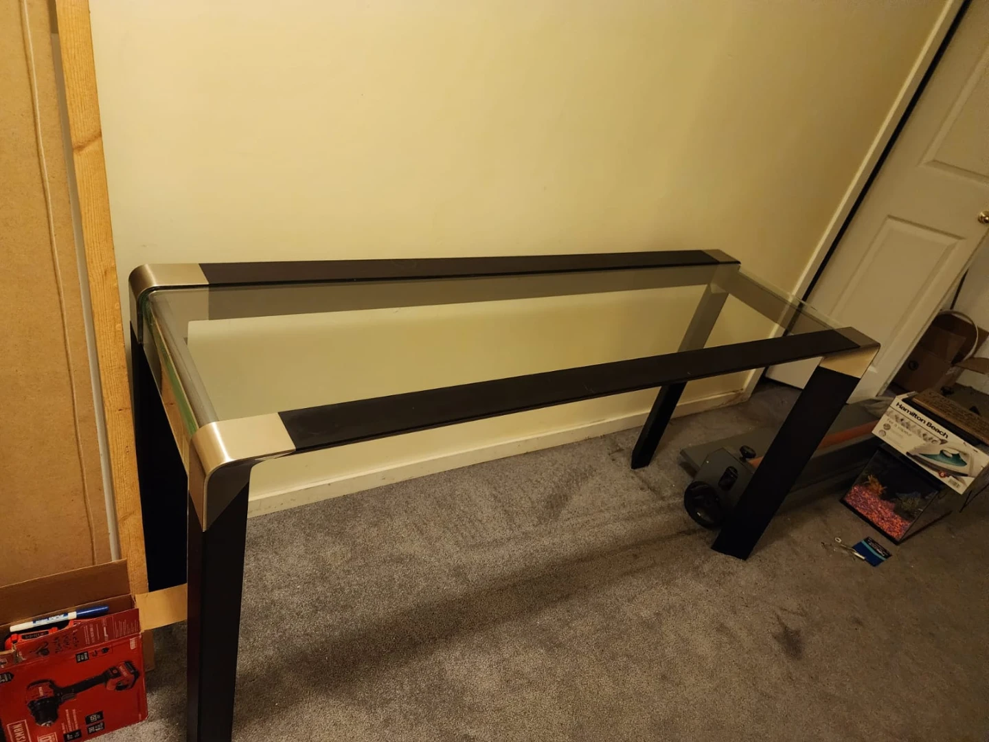 Glass and Metal Hallway Table