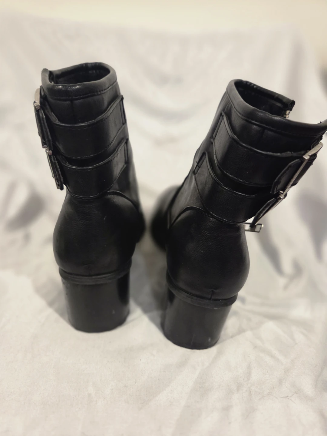Black Ankle Boots with Buckles and Zippers - photo 4
