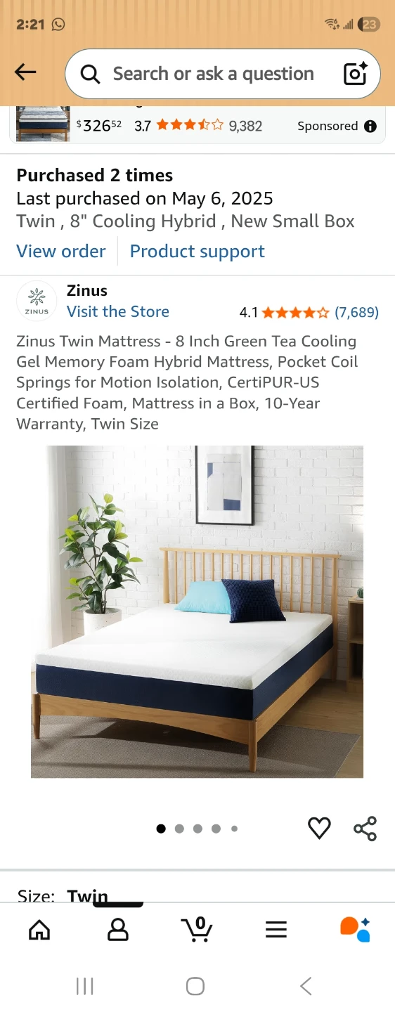 Zinus Twin 8 Inch Cooling Hybrid Mattress - photo 4