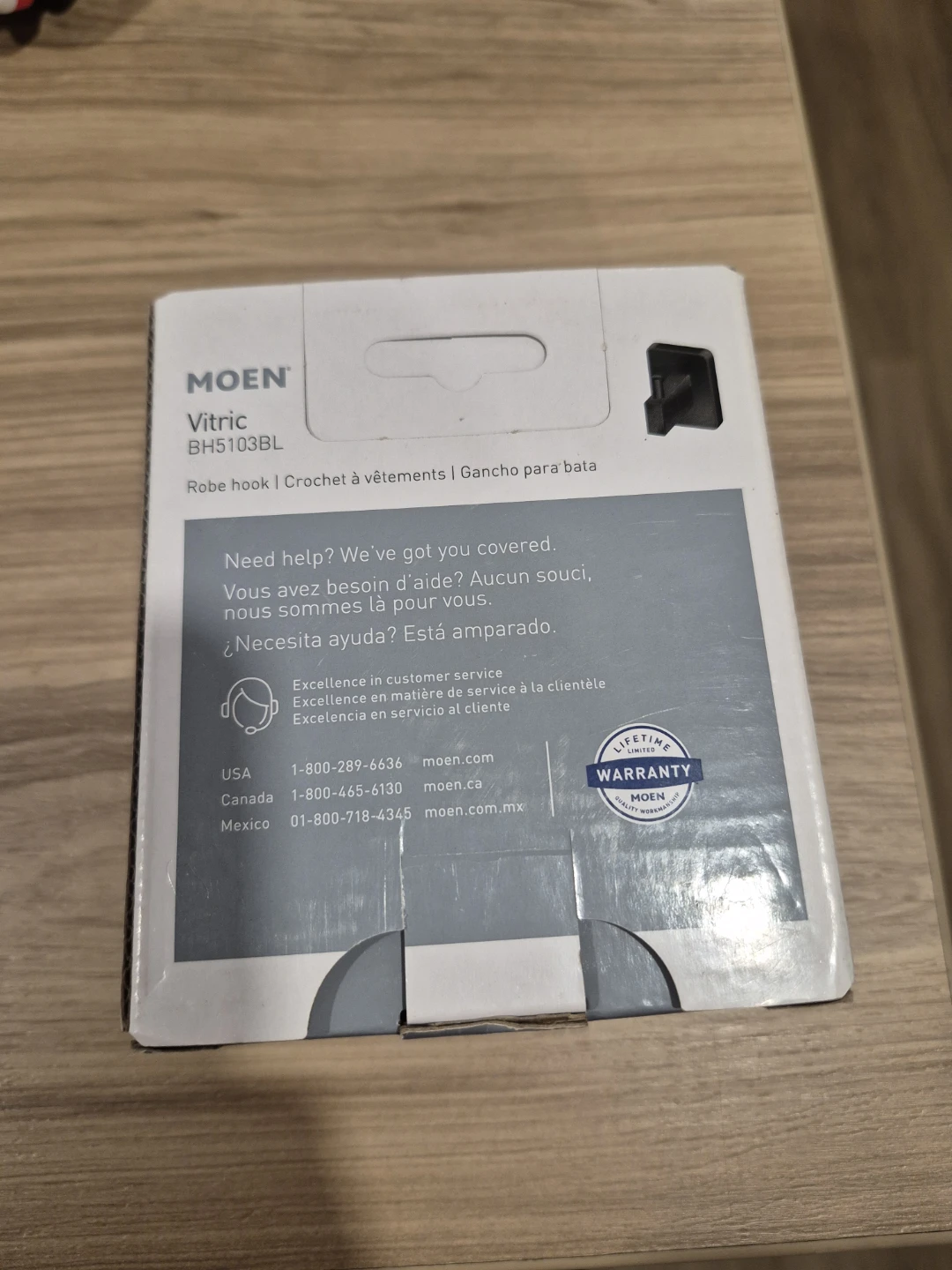 Moen Vitric BH5103BL Robe Hook - Matte Black - photo 2