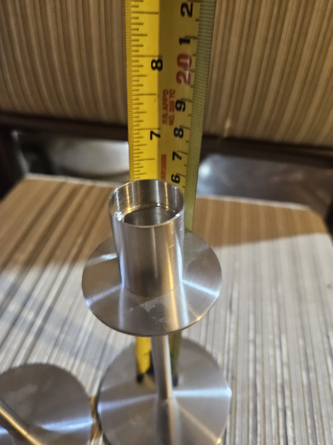 Pair of Stainless Steel Candlesticks - photo 5