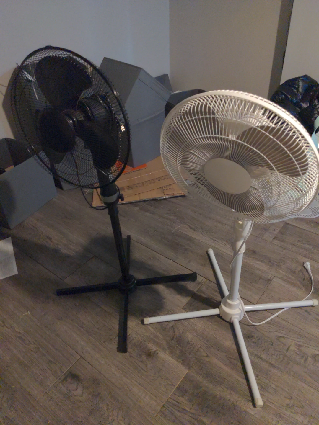 Moving out for sale Urgent Two Standing Fans - Black and White