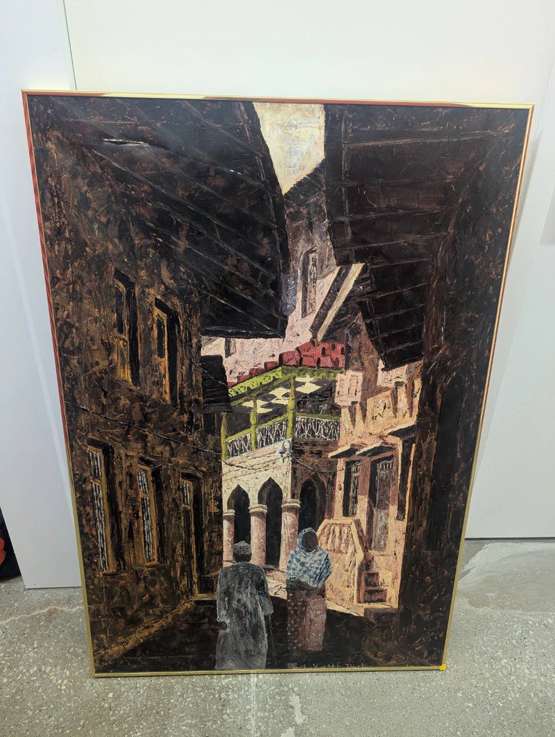 Framed Original Painting of a Street Scene